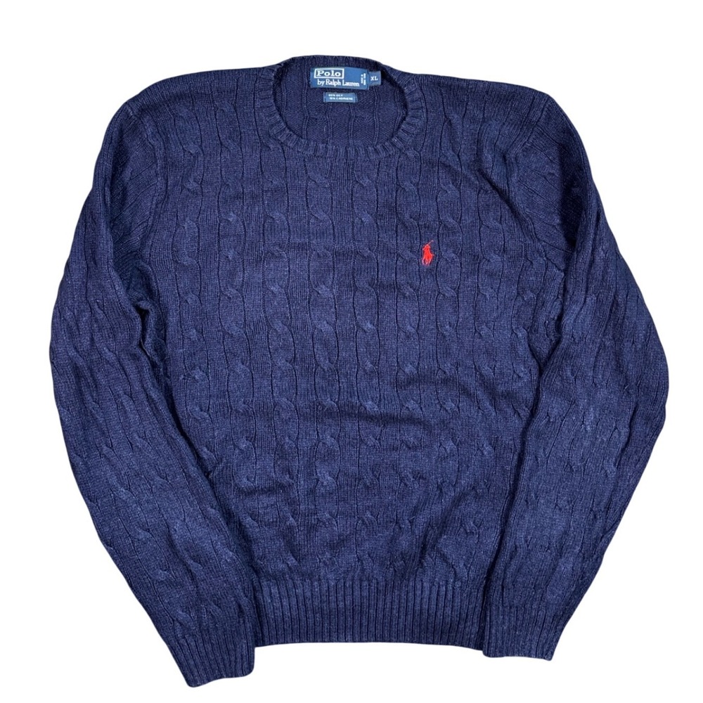 Polo Ralph Lauren Cable Knit Silk Cashmere Sweater Size XL